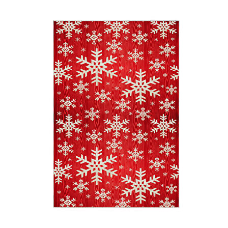 Alanur Home Yılbaşına Özel Pamuk Dijital Yıkanabilir Halı Chr11M