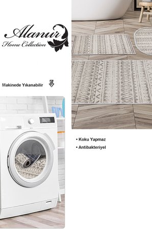Dekoreko Kaymaz Taban Djt 3 Lü Banyo Paspas Takımı Star Pamuk Karışık Iskandinav F5078