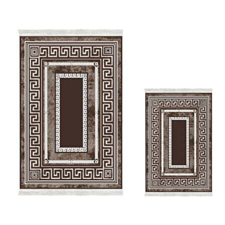 Dekoreko Kaymaz Taban Djt 3 Lü Banyo Paspas Takımı Star Pamuk Karışık Modern 651M