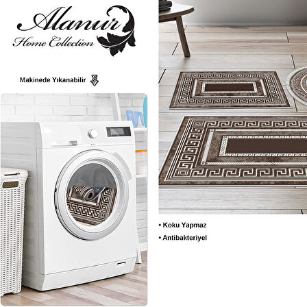 Dekoreko Kaymaz Taban Djt 3 Lü Banyo Paspas Takımı Star Pamuk Karışık Modern 651M