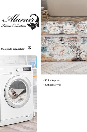 Dekoreko Kaymaz Taban Djt 3 Lü Banyo Paspas Takımı Trend Karışık Modern 609M