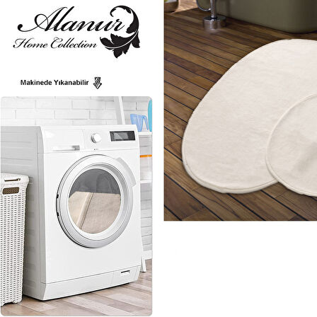 Alanur Home Pamuklu 2 Li Banyo Paspası Oval