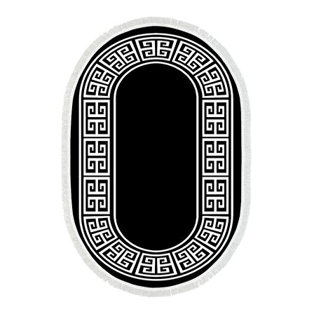 Dekoreko Kaymaz Taban Djt Mutfak Halısı Trend Saçaklı Oval Modern 608M