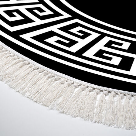 Dekoreko Kaymaz Taban Djt Mutfak Halısı Trend Saçaklı Oval Modern 608M