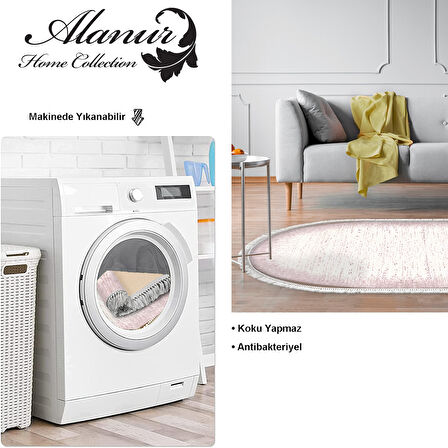 Dekoreko Kaymaz Taban Djt Salon Halısı Yıldız Deri Saçaklı Oval Modern 1342