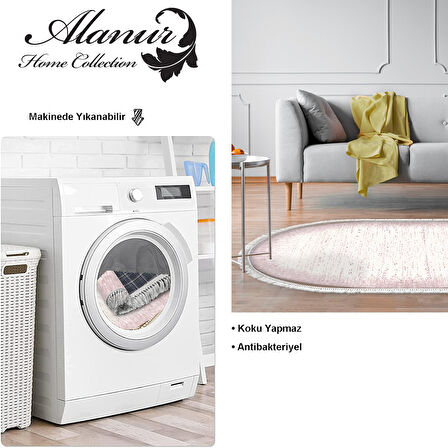 Dekoreko Kaymaz Taban Djt Salon Halısı Star Pamuk Saçaklı Oval Modern 1342