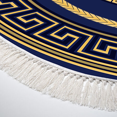 Dekoreko Kaymaz Taban Djt Salon Halısı Star Pamuk Saçaklı Oval Modern 651M