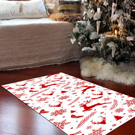 Alanur Home Yılbaşına Özel Keçe Dijital Yıkanabilir Halı Chr16M