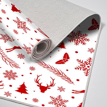 Alanur Home Yılbaşına Özel Keçe Dijital Yıkanabilir Halı Chr16M