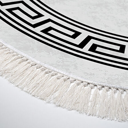 Dekoreko Kaymaz Taban Djt Mutfak Halısı Trend Saçaklı Oval Modern 626M