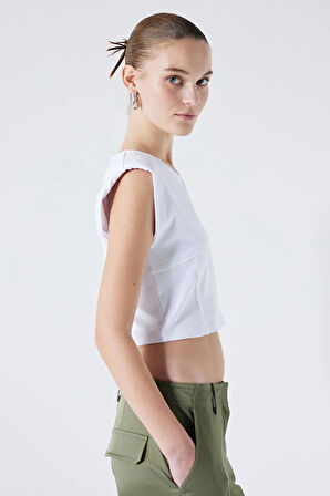 Kadın İpekyol T-Shirt - Beyaz | L