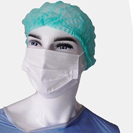 MASKOK 3 KATLI TELLİ BEYAZ KORUYUCU MASKE 50 ADET