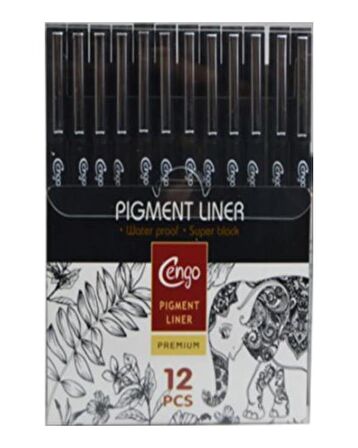 Cengo Pigment Liner Teknik Çizim Kalem Seti 12li