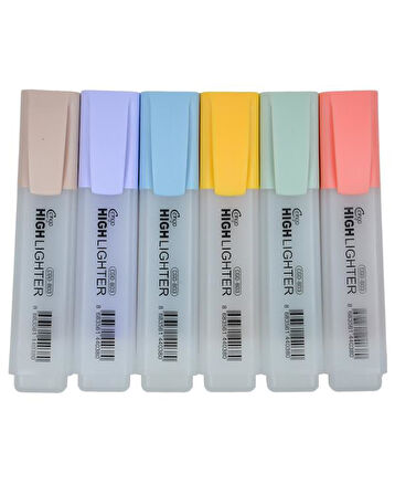 Cengo 6lı Fosforlu Kalem Retro Renkler CGO803