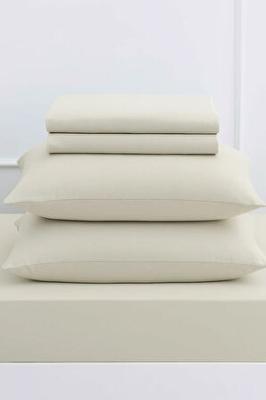 Mirava Premium %100 Pamuk Penye Lastikli Çift Kişilik Çarşaf Takımı (2 Yastık Kılıfı Dahil) Açık Gri 140x200cm