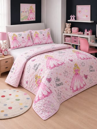 Çift Kişilik Kapitone Dolgulu Prenses Desen Pike 4 Mevsim |2 Adet Yastık Kılıfı Dahil| 200x230cm