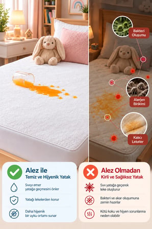 Sıvı Su Geçirmez %100 Pamuklu Alez Bebek Çocuk Yatak Koruyucu Park Beşik Kreş Anaokulu Alt Islatma