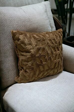 Bohem Dekoratif Yastık Kılıfı Kırlent Kılıfı 43x43 Cm Kahverengi Etnik Dsn