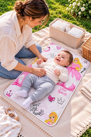 Bebek Bakım Örtüsü Alt Açma Pedi Yıkanabilir 50x70 Kapitone Sıvı Geçirmez Pamuklu Alez Safari