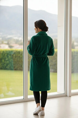 Lumor Şal Yaka Wellsoft Peluş Yumuşak Sabahlık  | Z.Yeşili