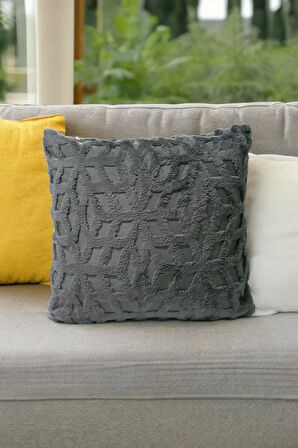Bohem 4'Lü Dekoratif Yastık Kılıfı Kırlent Kılıfı 45X45 Cm Gri Geometrik Desen
