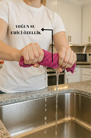 Mikrofiber Çok Amaçlı Genel Temizlik Bezi 6’lı Set 40x40cm – Renkli Mutfak Ev Araba Bezi