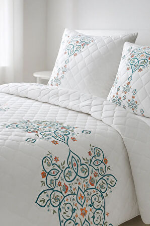 Canary Tek Kişilik Kapitone Dolgulu Pike 4 Mevsim Baklava Dsn |Yastık Kılıfı Hediye| 160x230cm