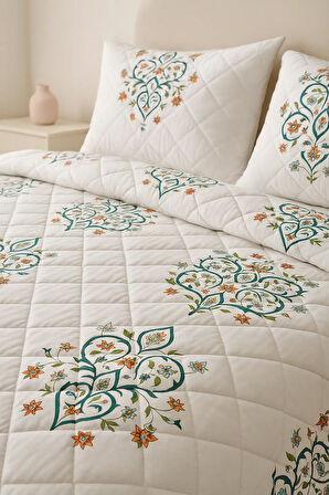 Canary Tek Kişilik Kapitone Dolgulu Pike 4 Mevsim Baklava Dsn |Yastık Kılıfı Hediye| 160x230cm