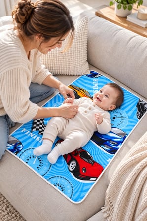 Bebek Bakım Örtüsü Alt Açma Pedi Yıkanabilir 50x70 Kapitone Sıvı Geçirmez Pamuklu Alez Araba