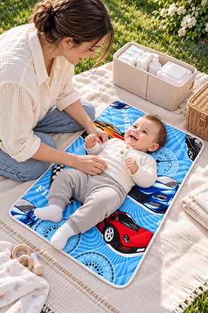 Bebek Bakım Örtüsü Alt Açma Pedi Yıkanabilir 50x70 Kapitone Sıvı Geçirmez Pamuklu Alez Araba