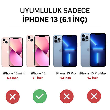 NovStrap Apple iPhone 13 Kılıf Şeffaf Magsafe Uyumlu Kılıf 6.1 inç Kamera Korumalı Sararmayan Kapak