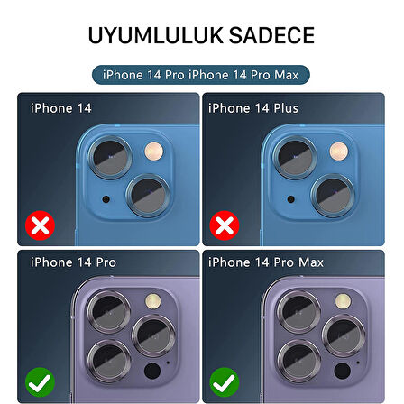 NovStrap iPhone 14 Pro Max - iPhone 14 Pro Uyumlu Kamera Lens Koruyucu Kılıf Apple iPhone 14 Pro Max