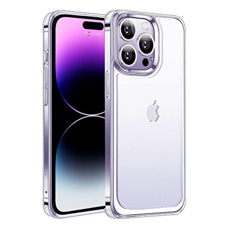 NovStrap iPhone 14 Pro Uyumlu Kılıf 6.1 Şeffaf Polikarbon Cam Armour Zırh Kapak Sararma Yapmayan