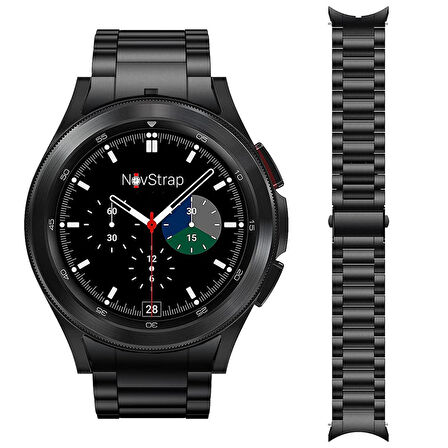 NovStrap Samsung Galaxy Watch 4 40-42-44-46 Mm Uyumlu Çelik Metal Kordon Boşluk Bırakmayan Pimli