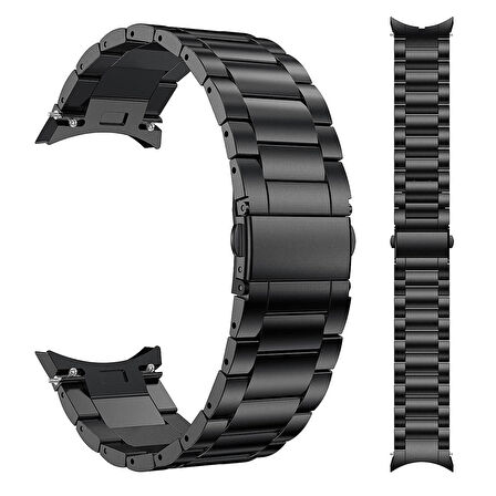 NovStrap Samsung Galaxy Watch 4 40-42-44-46 Mm Uyumlu Çelik Metal Kordon Boşluk Bırakmayan Pimli