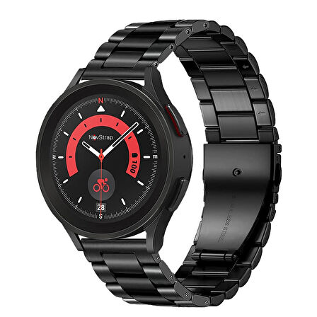 NovStrap Samsung Galaxy Watch 5 Pro 45mm / Watch 5 40-44mm Uyumlu Kordon (20 Mm) Çelik Metal Kayış