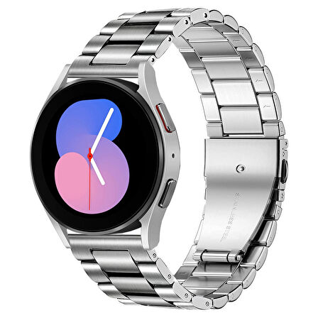 NovStrap Samsung Galaxy Watch 5 Pro 45mm / Watch 5 40-44mm Uyumlu Kordon (20 Mm) Çelik Metal Kayış