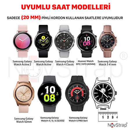 Samsung Galaxy Watch 4 5 Pro 6 Seri 40 42 43 44 45 46 47 mm Uyumlu Kordon (20mm) Çelik Metal