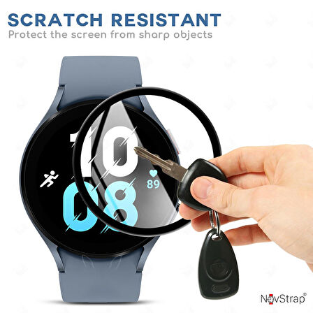 NovStrap Samsung Galaxy Watch 5 40mm Uyumlu Ekran Koruyucu Nano Esnek Cam Tam Kaplayan PPM