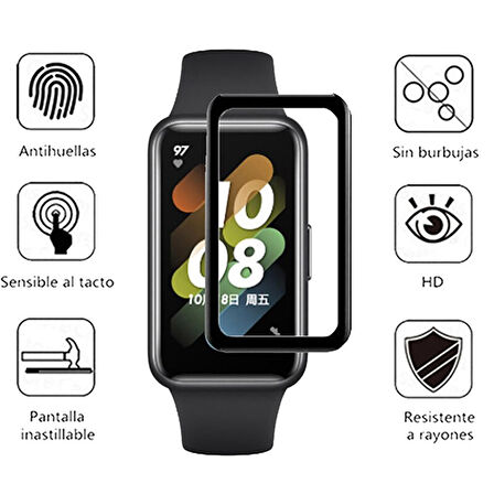 NovStrap Huawei Band 7 Uyumlu Ekran Koruyucu Nano Esnek Cam Tam Kaplayan PPM