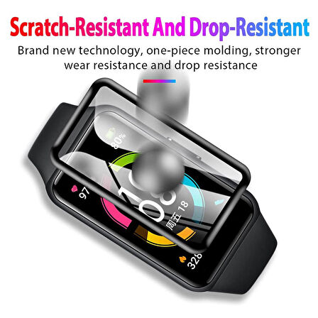 NovStrap Huawei Band 7 Uyumlu Ekran Koruyucu Nano Esnek Cam Tam Kaplayan PPM