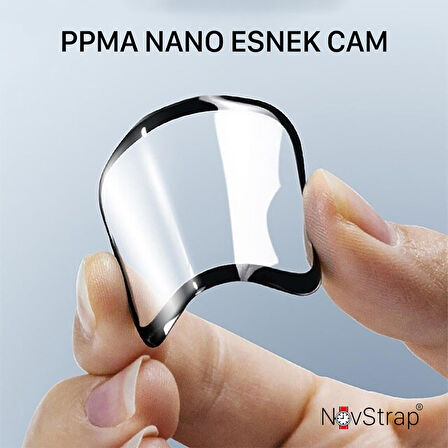 NovStrap Apple Watch Ultra 49mm Uyumlu Ekran Koruyucu Nano Esnek Cam Tam Kaplayan PPM