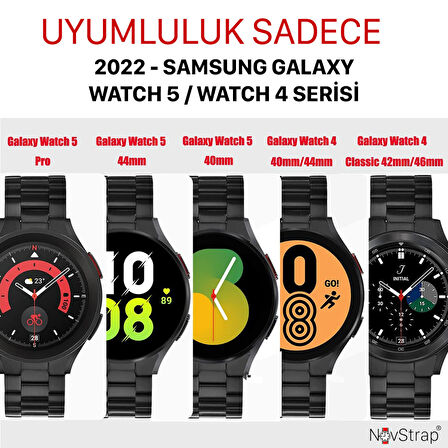 NovStrap Samsung Galaxy Watch 5 Pro 45mm / Watch 5 40-44mm Uyumlu Kordon Extreme Spor Delikli Kayış