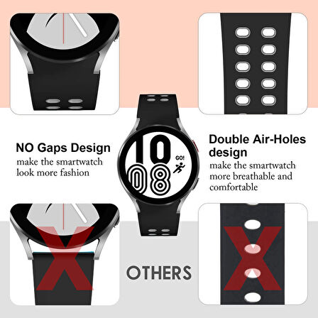 NovStrap Samsung Galaxy Watch 5 Pro 45mm / Watch 5 40-44mm Uyumlu Kordon Extreme Spor Delikli Kayış