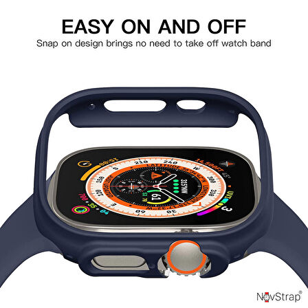 NovStrap Apple Watch Ultra 49mm Uyumlu Kılıf Apple Watch Ultra Kasa Koruyucu Sert PC