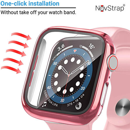 Apple Watch Seri 8 45mm ile Uyumlu Ekran Kasa Koruyucu Kapak Apple Watch 8 45mm Kılıf 360 Tam Koruma