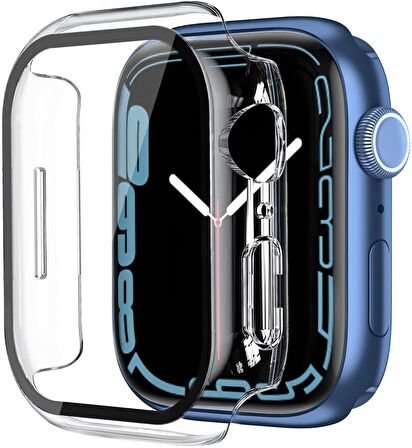 Apple Watch Seri 8 41mm Uyumlu Ekran Kasa Koruyucu Kapak Apple Watch 8 41mm 360 Koruma Kılıfı