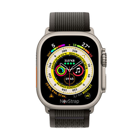 NovStrap Apple Watch Uyumlu 42mm 44mm 45mm 49mm 1 2 3 4 5 6 7 8 Se Ultra Kordon Trail Loop Tasarım Kayış 