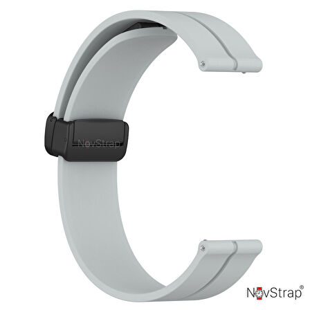 NovStrap Huawei Watch Gt2 Gt3 46mm Gt3 Se Gt3 Pro Gt2 Pro Gt 2e Uyumlu Kordon Magnet Tokalı Silikon