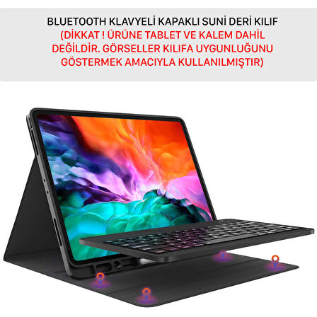 NovStrap Apple iPad Pro 11 2022 2021 2020 2 3 4 Nesil Uyumlu Bluetooth Klavyeli Kılıf Kalem Bölmeli